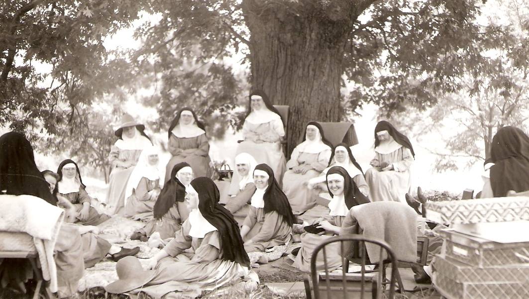 A picnic "up on the hill"